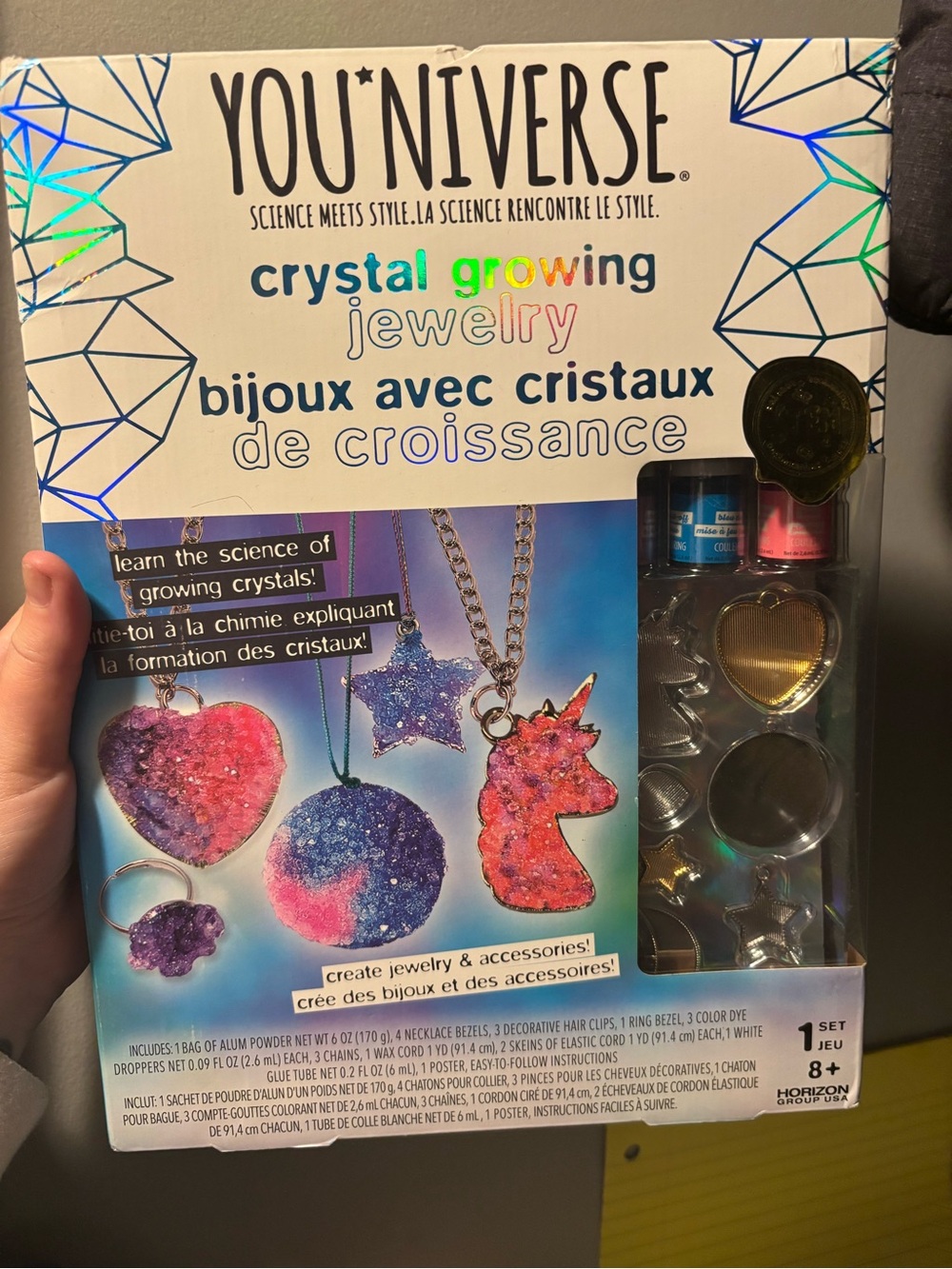 Brand new Chrystal growing jewelry kit